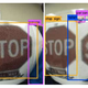 An example of the Illinois tests with printed stop signs.